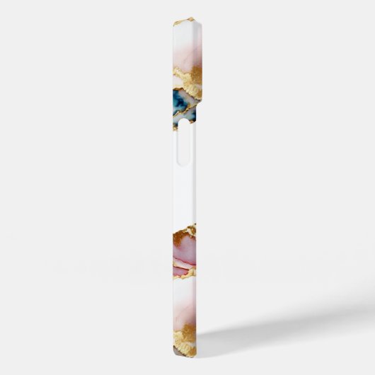 Monogram Roze blauwe goudwas Waterverf Abstract Case-Mate iPhone Case (Achterkant / Rechts)