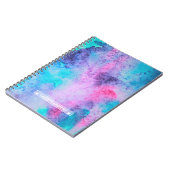 Monogram  Roze Blauwe Paarse Salty Waterverf Notitieboek (Linkerzijde)