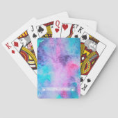 Monogram  Roze Blauwe Paarse Salty Waterverf Pokerkaarten (Achterkant)