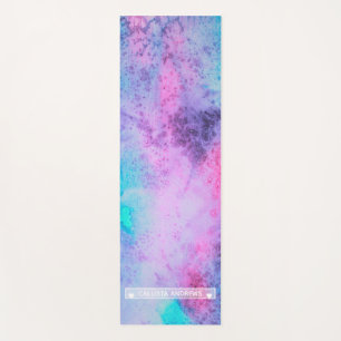 Monogram Roze Blauwe Paarse Salty Waterverf Yogamat