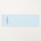Monogram Roze Blauwe Streep Preppy Yogamat (Voorkant (horizontaal))