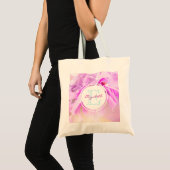 Monogram roze bloem foto tote bag (Voorkant (product))
