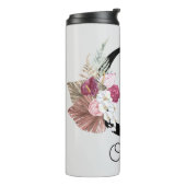 Monogram Roze Bloem Initial O Thermosbeker (Gedraaid links)