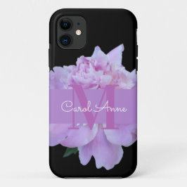 Monogram Roze Bloem Klassiek Zwart Case-Mate iPhone Case