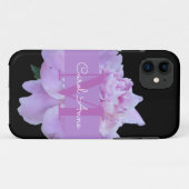 Monogram Roze Bloem Klassiek Zwart Case-Mate iPhone Case (Achterkant (horizontaal))