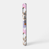 Monogram Roze bloem patroon iPhone case 16 Hoesje (Linkerkant)