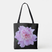 Monogram Roze Bloem Zwart Modern Tote Bag (Achterkant)