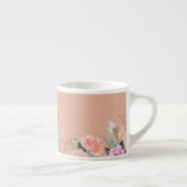 Monogram roze bloemen espresso kop (Rechts)