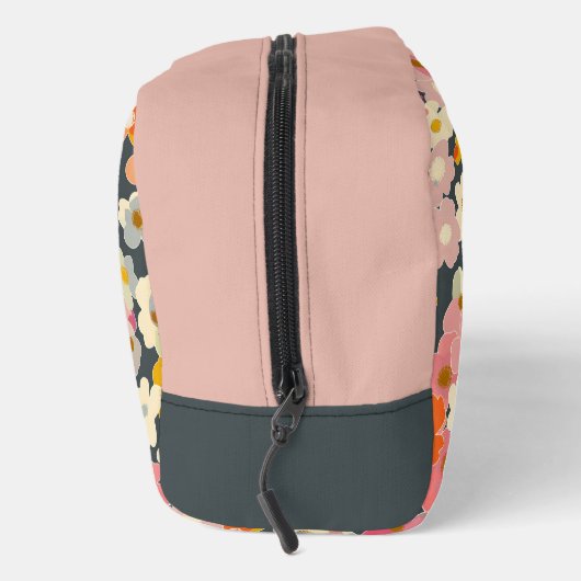 Monogram Roze Bloemen Initiaal Toilettasje (Rechts)