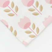 Monogram Roze Bloemen Patroon Baby Meisje Kwekerij Fleece Deken (Hoek)