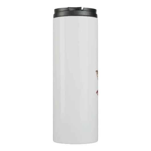 Monogram roze bloemig Initiaal U Thermosbeker (Achterkant)