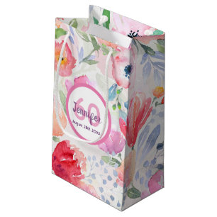 Monogram roze bloemkolen klein cadeauzakje