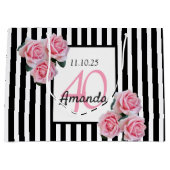 Monogram roze bloemkolen van Birthday Groot Cadeauzakje (Voorkant)