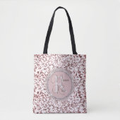 Monogram Roze Blush Marmer Tote Bag (Voorkant)