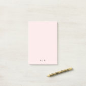 Monogram Roze Blush Modern Minimalist Post-it® Notes (Op bureau)