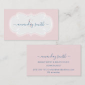 Monogram Roze Blush Powder Blogger Royal Lijst Visitekaartje (Voorkant / Achterkant)