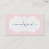 Monogram Roze Blush Powder Blogger Royal Lijst Visitekaartje (Voorkant)