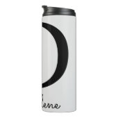 Monogram roze Boho bloemig Initiaal D Thermosbeker (Geroteerd rechts)