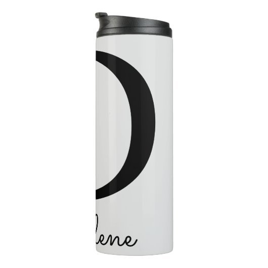 Monogram roze Boho bloemig Initiaal D Thermosbeker (Geroteerd rechts)