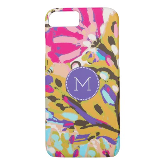 Monogram | Roze Boho Floral I Case-Mate iPhone Case (Achterkant)