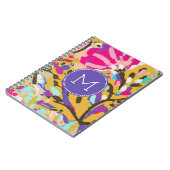 Monogram | Roze Boho Floral I Notitieboek (Linkerzijde)