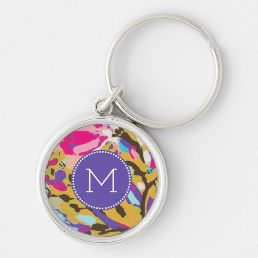 Monogram | Roze Boho Floral I Sleutelhanger (Voorkant)