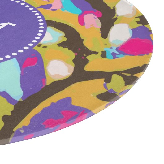 Monogram | Roze Boho Floral I Snijplank (Hoek)