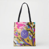 Monogram | Roze Boho Floral I Tote Bag (Voorkant)