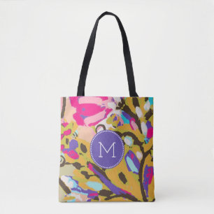 Monogram Roze Boho Floral I Tote Bag