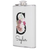 Monogram roze Boho Floral Initiaal S Heupfles (Links)