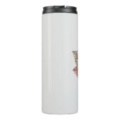 Monogram Roze Boho Girly Floral Initiaal L Thermosbeker (Achterkant)