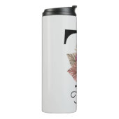 Monogram Roze Boho Girly Floral Initiaal T Thermosbeker (Gedraaid links)