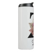 Monogram Roze Boho Girly Floral Initiaal Z Thermosbeker (Gedraaid links)