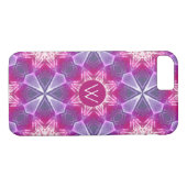 Monogram roze boho patroon Case-Mate iPhone case (Achterkant (Horizontaal))