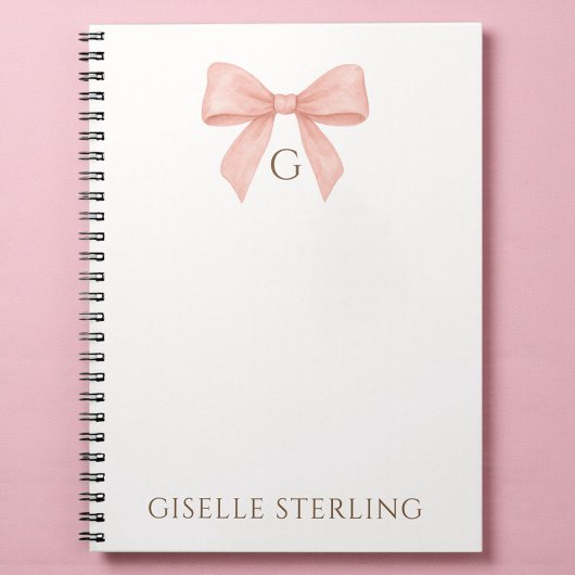 Monogram Roze Boog Waterverf Notitieboek