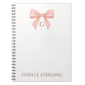 Monogram Roze Boog Waterverf Notitieboek (Voorkant)