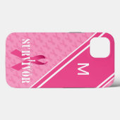 Monogram roze Borstkanker Overleving Case-Mate iPhone Case (Achterkant (horizontaal))