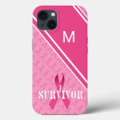 Monogram roze Borstkanker Overleving Case-Mate iPhone Case (Achterkant)