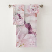 Monogram  Roze Botanische Tuin Schilderen Bad Handdoek (Insitu)