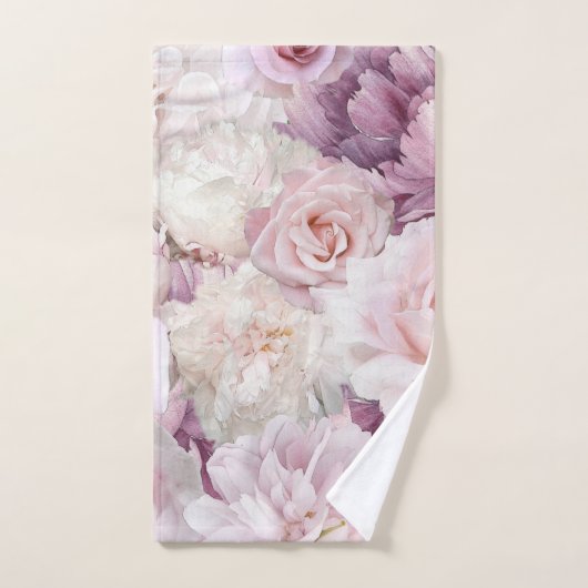 Monogram  Roze Botanische Tuin Schilderen Bad Handdoek (Handdoek)