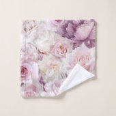 Monogram  Roze Botanische Tuin Schilderen Bad Handdoek (Wasdoekje)