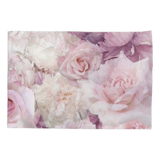 Monogram  Roze Botanische Tuin Schilderen Kussensloop (Achterkant)