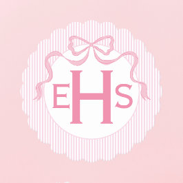 Monogram Roze Bow, Aangepast lint Kartonnen Onderzetters