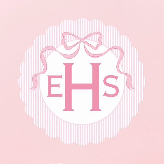 Monogram Roze Bow, Aangepast lint Kartonnen Onderzetters