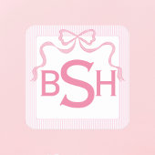 Monogram Roze Bow, Aangepast lint Kartonnen Onderzetters