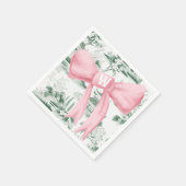 Monogram Roze Bow Chinoiserie Preppy servet (Hoek)