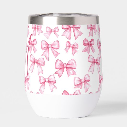 Monogram Roze Bow Coquette Esthetische Preppy Tren (Achterkant)