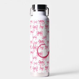 Monogram Roze Bow Coquette Esthetische Preppy Tren Waterfles