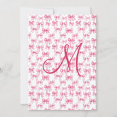 Monogram Roze Bow Coquette Esthetische Stationery (Voorkant)
