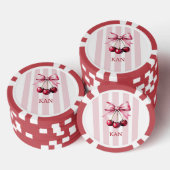 Monogram Roze Bow Kersen Coquette Esthetisch Poker Chips (Opstapeling)